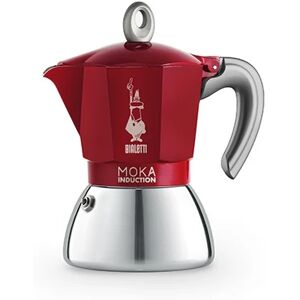 Cafetière italienne moka induction rouge 4 tasses Bialetti [Gris métallisé] - Publicité