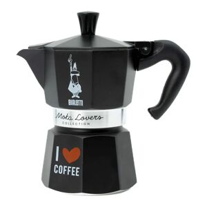 Cafetière Italienne Moka Express I love coffee 3 tasses noire Bialetti - Publicité