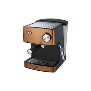 Adler Machine à Espresso Automatique 15 Bars 1,6 L, Buse Vapeur à Lait Chauffe -Tasses AD 4404CR 850W Cuivre - Publicité