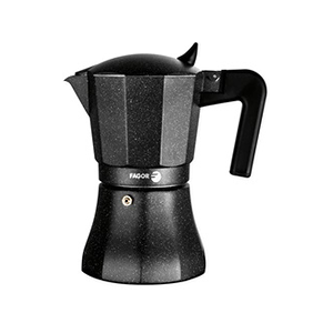 Fagor Cafetière Expresso Italienne en Aluminium, 12 Tasses de Café, Vitrocérame, Gaz,, Tiramisú, , Noir - Publicité