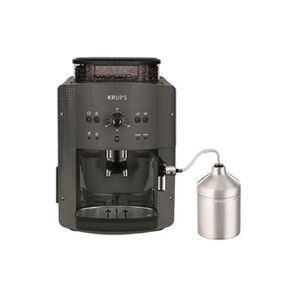 Krups Machine à café broyeur grain, Mousseur de lait, 2 tasses espressos simultané, Nettoyage automatique, Essential grise YY5149FD - Publicité