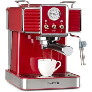 Klarstein gusto classico - machine à expresso 1350w - pression 20 bars - réservoir 1,5l - pour café moulu et dosettes - rouge - Publicité