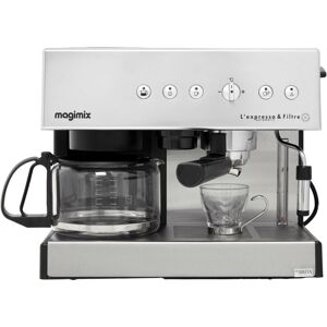 Magimix L'Expresso & Filtre Automatic - Machine à café avec machine à filtre et buse vapeur Cappuccino - 19 bar - 10 tasses - Chrome mat - Publicité