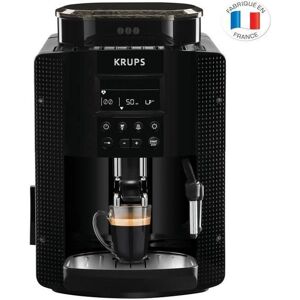 KRUPS Machine a café grain, 1.7 L, Cafetiere espresso, Buse vapeur pour Cappuccino, 2 tasses en simultané, Essential YY8135FD - Publicité