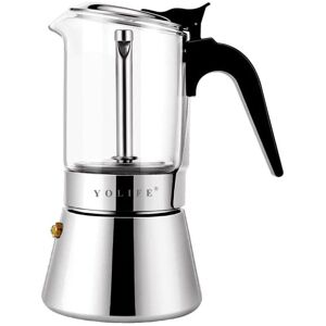 VeoHome Cafetière Italienne en verre et inox 360 ML – Cafetière