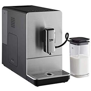 Beko , Machine expresso automatique, 1350 W / 15 bars, Capacité café : 125 g, eau 1,4L, Système autonettoyant, 5 niveaux de broyage, Arrêt automatique, Carafe à lait et mousseur intégrés, Inox - Publicité