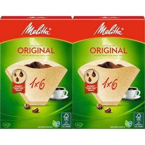 Melitta , 40 Filtres à Café, Taille 1x6, Pour Cafetière à Filtre, Original, Brun 40 filtres (Lot de 2) - Publicité