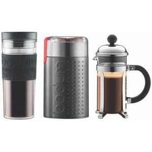 Bodum Pack cafetière à piston Chambord 3 tasses - 35 cl + 1 moulin à café + 1 travel mug 45 cl - Bodum - 35.0000 - Publicité