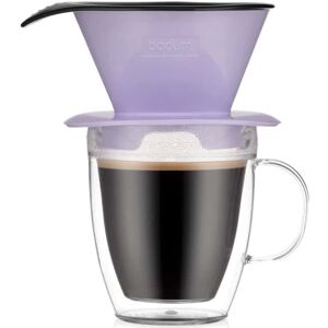 Bodum - Kit dripper plat Pour-Over Verbena + mug double paroi plastique 35cl - BODUM - Publicité