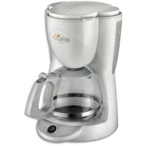 Cafetière à filtre Delonghi - 1000W - 10 tasses - verseuse verre - L26 x H35 x P21 cm - blanche - Publicité