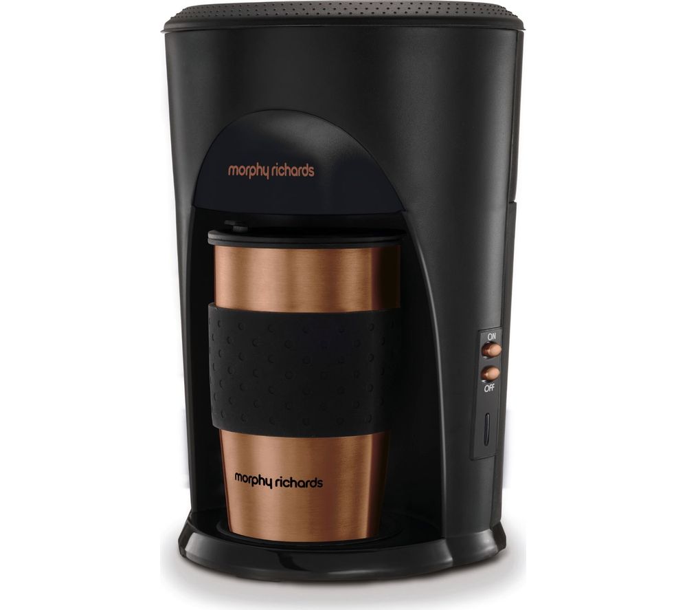MORPHY RICHARDS Coffee on the Go 162743 Filter Coffee Machine - Black, Bronze &amp; Brushed Steel, Black