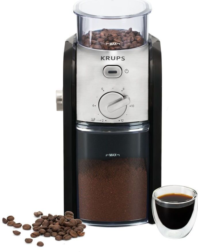 Krups Expert Burr GVX23140 Electric Coffee Grinder - Black &amp; Stainless Steel, Black