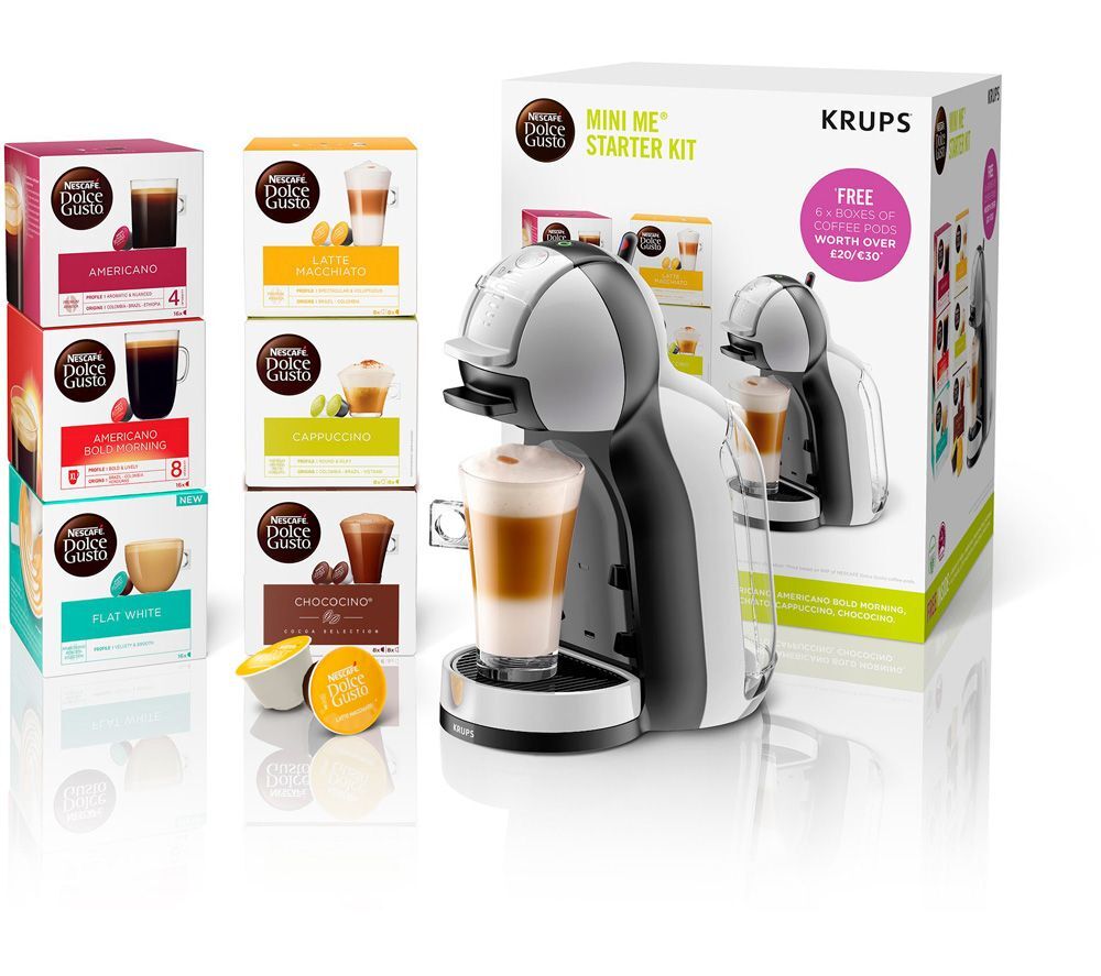 DOLCE GUSTO by Krups Mini Me KP123B41 Coffee Machine Starter Kit - Grey &amp; Black, Grey