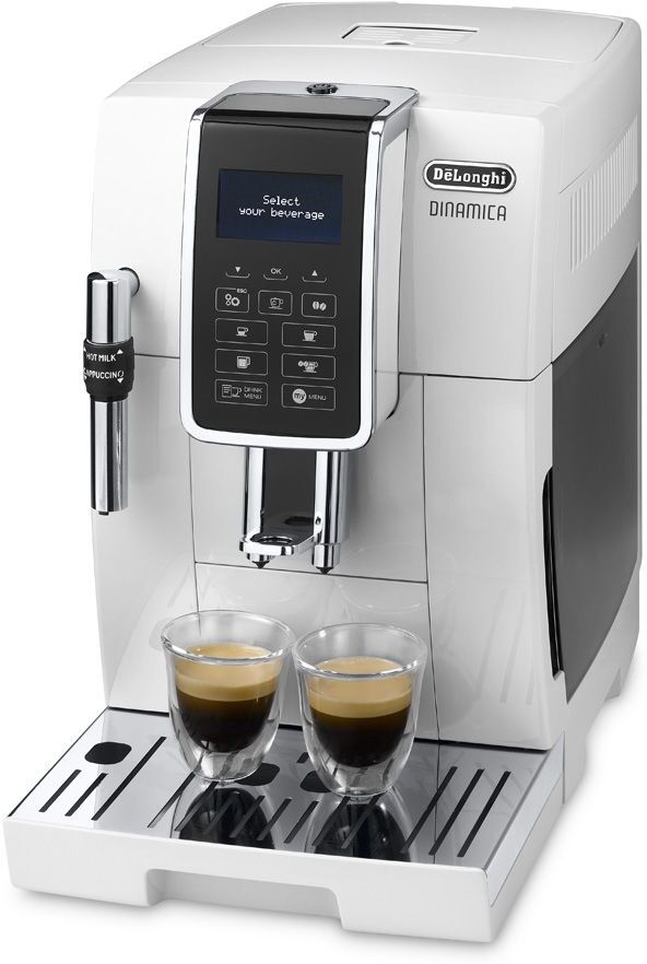 DeLonghi Dinamica ECAM 350.35.W Bean to Cup Coffee Machine - White, White