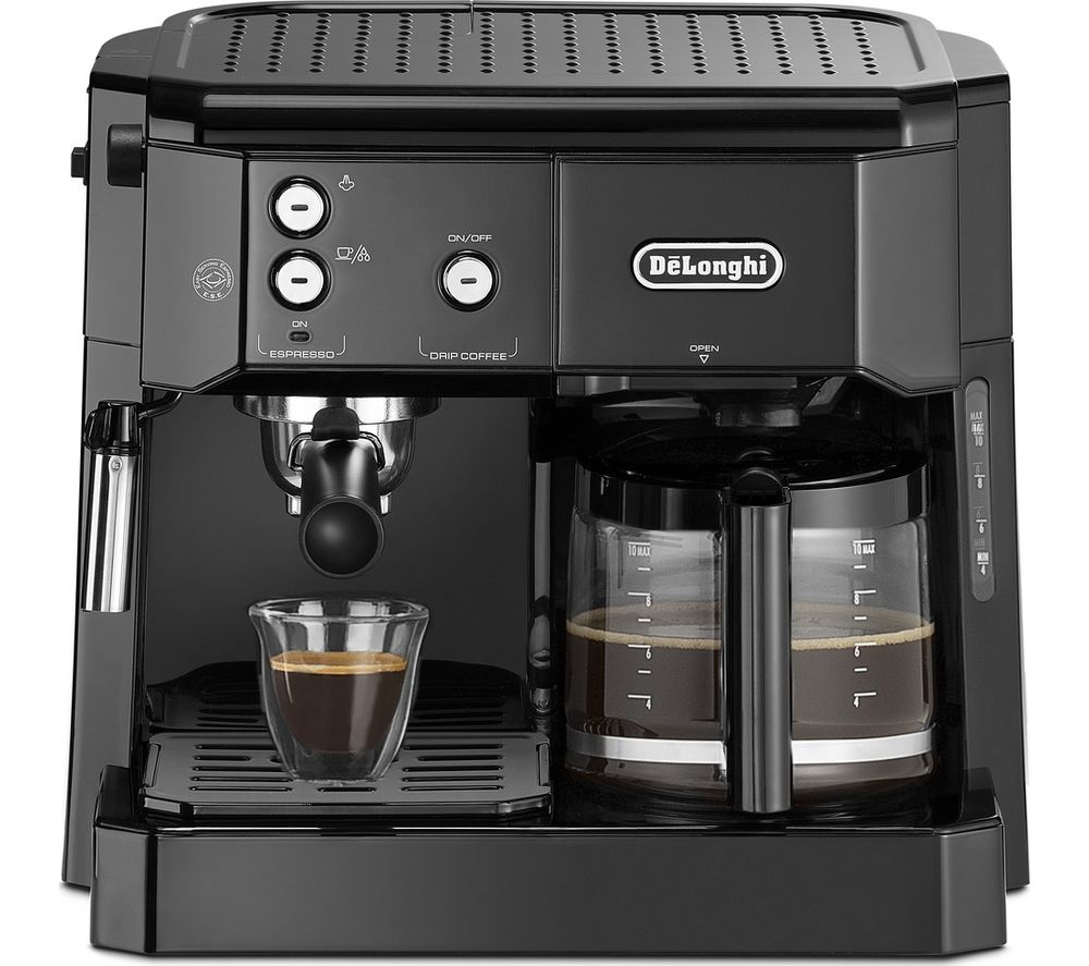 DeLonghi Combi BCO411.BK Filter &amp; Pump Coffee Machine - Black, Black