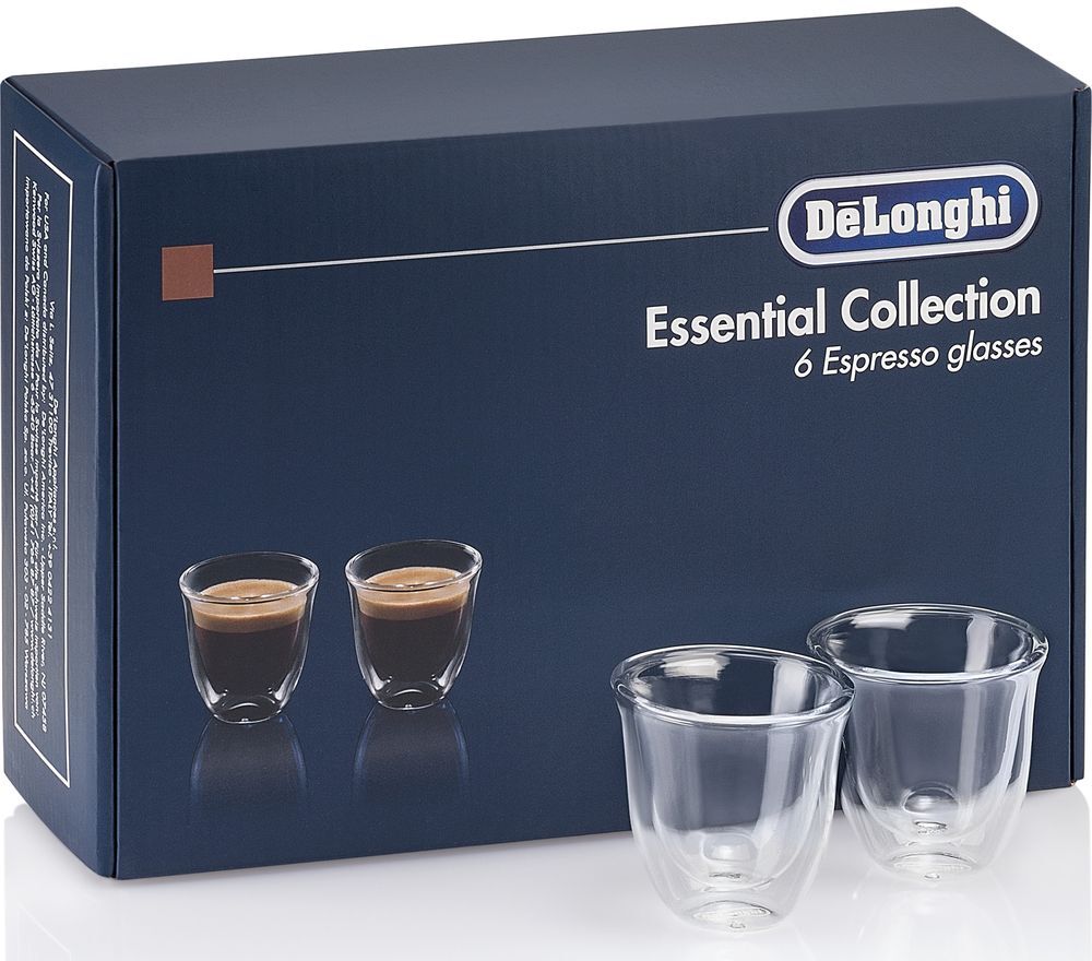 DeLonghi Essentials Collection DLKC300 Espresso Glasses - Pack of 6