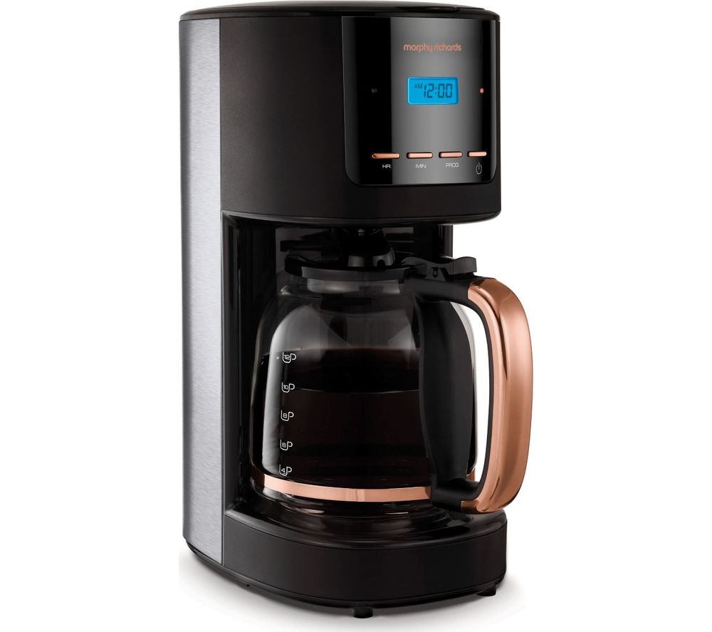 MORPHY RICHARDS Rose Gold Collection 162030 Filter Coffee Machine - Black &amp; Rose Gold, Gold