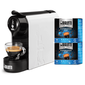 Bialetti GIOIA BIANCO + 32 CAPS MACCHINA CAFFÈ CAPSULE, Bianco