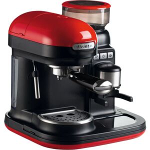 ariete macchina per espresso con macinacaffe` integrato moderna cappuccinatore montalatte 1080w rosso/nero