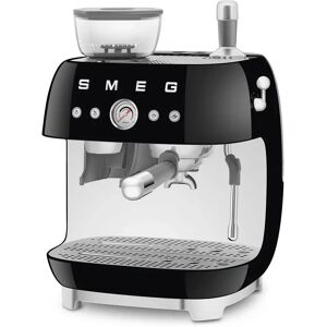 smeg macchina da caffè espresso manuale con macinacaffè integrato 50's style – nero lucido – egf03bleu