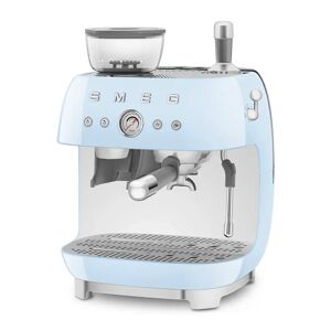 smeg macchina da caffè espresso manuale con macinacaffè integrato 50's style – azzurro lucido – egf03pbeu