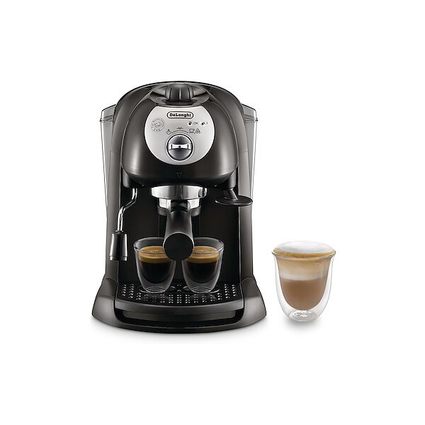 delonghi macchina caffe' espresso polvere/cialde nera/silver ec201cd