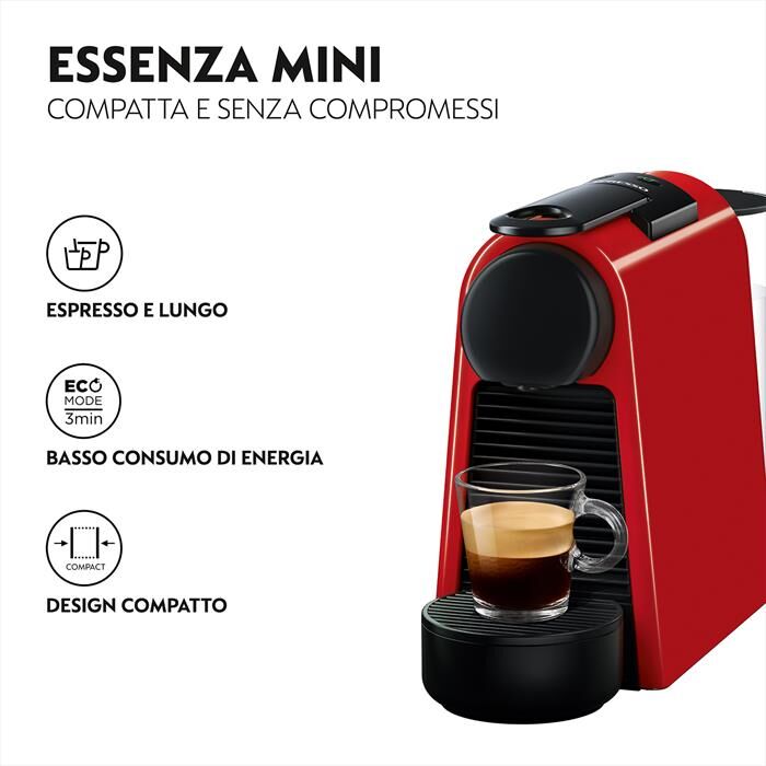 DeLonghi Essenza Mini Nespresso En85.r Macchina Per Caffè-rosso