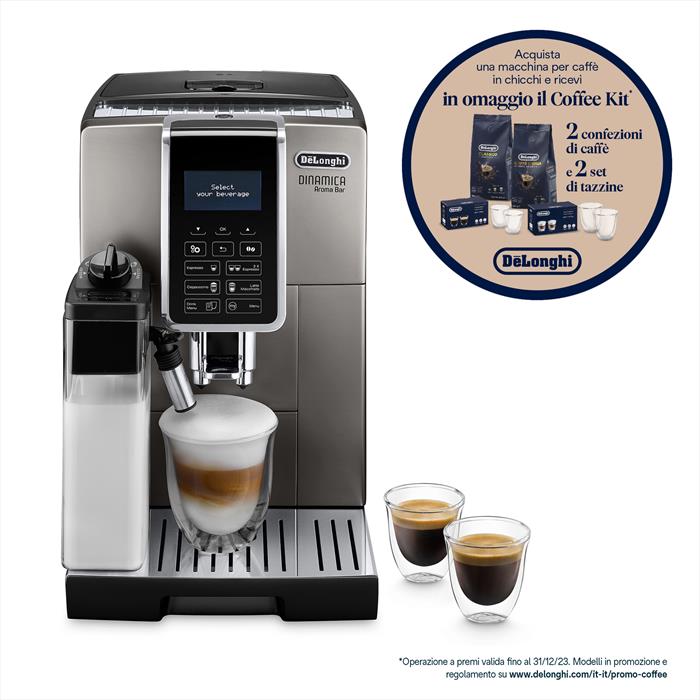 DeLonghi Macchina Da Caffè Dinamica Aroma Bar Ecam359.57.tb-titanio Nero