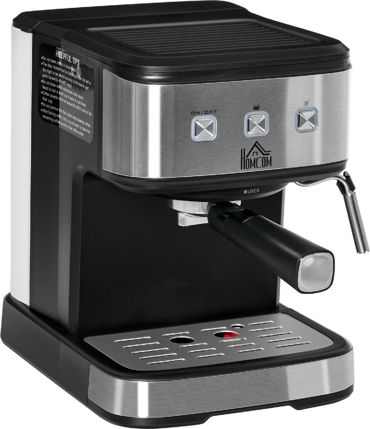 dechome 111800 Macchina Per Caffè Espresso E Cappuccino 850w E 15 Bar Serbatoio Rimovibile 35.5x21x29cm - 111800