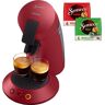 Senseo Koffiepadautomaat Orginal Plus CSA210/90, van 28% gerecycled plastic en met 2 koffiespecialiteiten, donkerrood rood