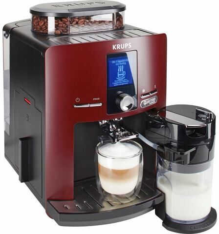 Krups volautomatisch koffiezetapparaat EA829G Latt'Espress Quattro Force, one-touch-functie  - 499.00 - rood