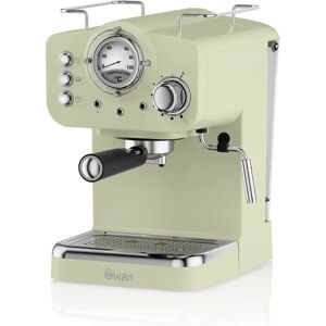 Swan Retro Espresso Coffee Machine with Milk Frother, Steam Pressure Control,Detachable Water Tank brown 31.0 H x 19.5 W x 25.5 D cm