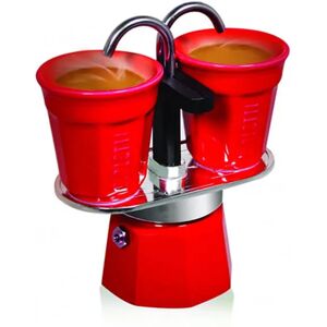 Bialetti Mini Express Double Serve Coffee Maker (2 Cups & 2 Cup Coffee Maker) - Red