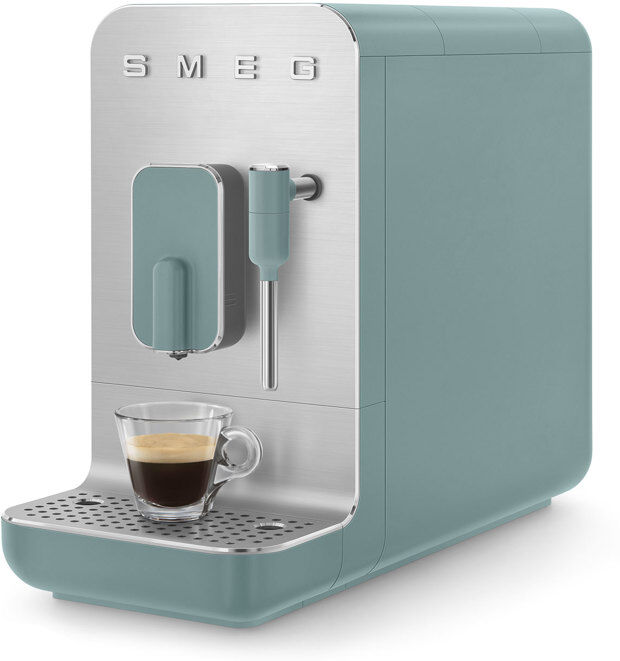 Smeg BCC02EGMUK 50s Retro Espresso Automatic Coffee Machine with Milk Frother in Emerald Green