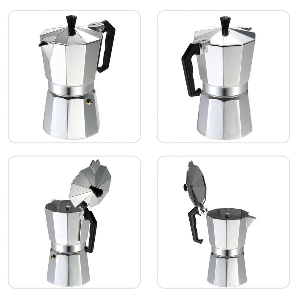 The Vulpes Top Aluminum Coffee Pot 50Ml 1Cup Coffee Maker Espresso Percolator Stovetop Mocha Pot Electric Fashion Stove