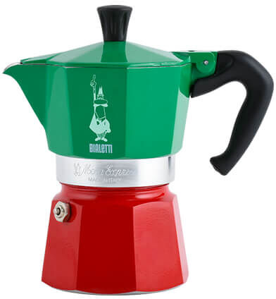 Bialetti Moka Express 3 Cup Espresso Maker Tricolore Italia