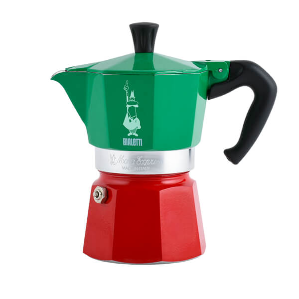 Bialetti Moka Express 6 Cup Espresso Maker Tricolore Italia