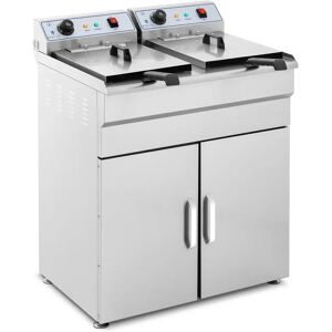 Royal Catering Elektro-Fritteuse - 2 x 16 Liter - 400 V - Unterschrank