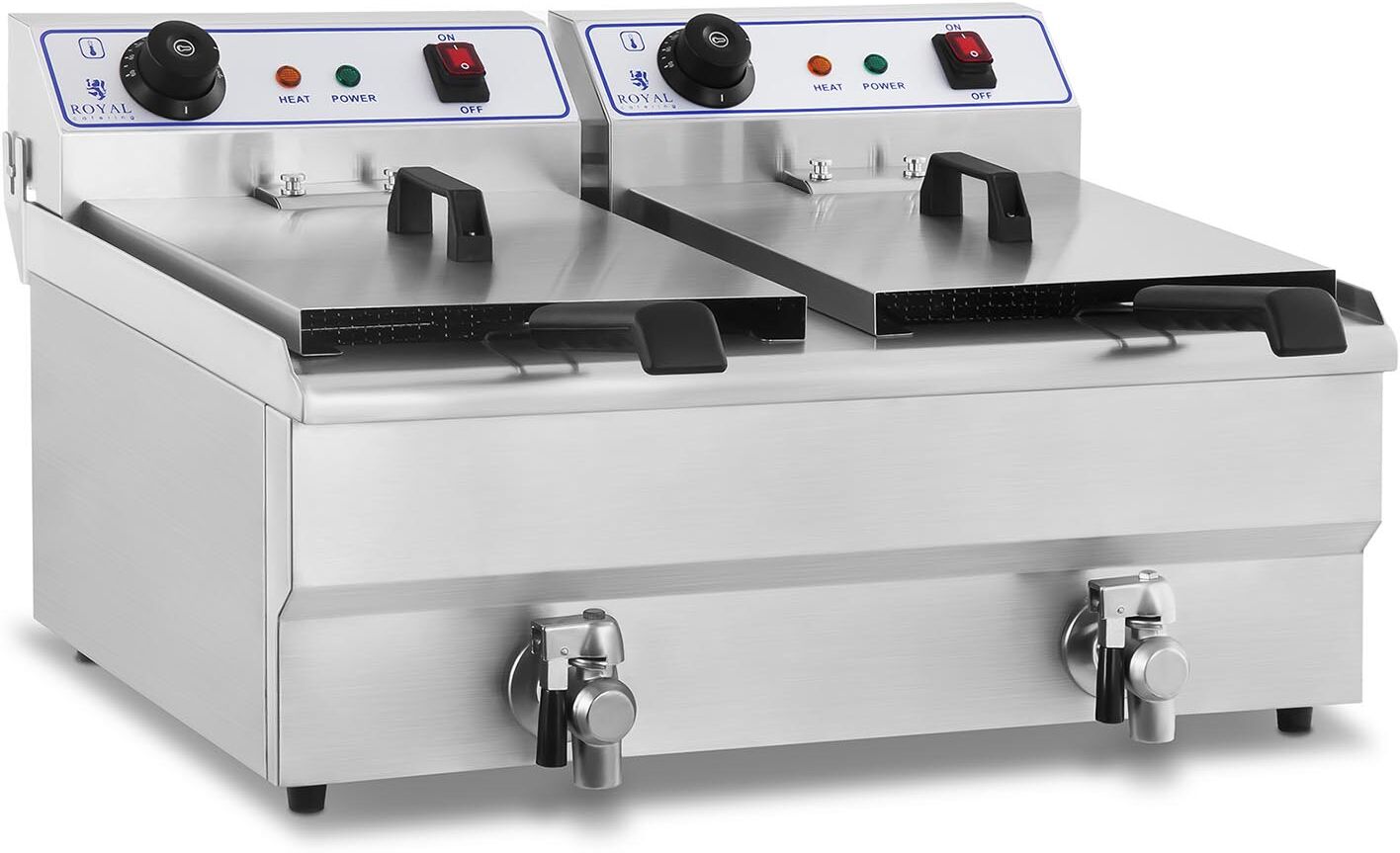 Royal Catering Elektrická fritéza - 2 x 16 l - 230 V RCEF 16DH