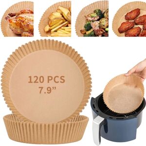 100 Pack Air Fryer Papir til Air Fryer Brown 7.9-inch(20cm)100 PCS