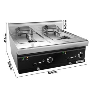 GGM GASTRO - Friteuse électrique double - 11,5+11,5 litres - 18 kW Noir