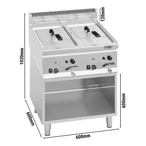 GGM GASTRO - Friteuse double gaz - 8+8 litres - 13,2 kW - support inclus