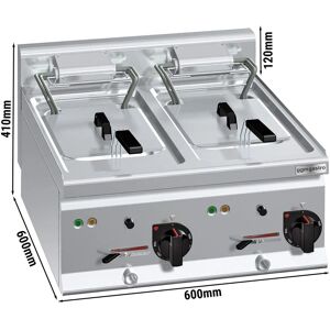 GGM Gastro - Friteuse electrique double - 10+10 litres - 12 kW Argent