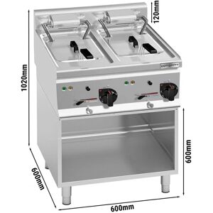 GGM Gastro - Friteuse electrique double - 10+10 litres - 12 kW - support inclus Acier inoxydable