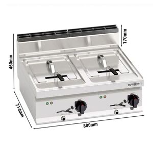 GGM Gastro - Friteuse electrique double - 10+10 litres - 12 kW Argent