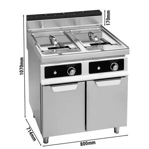 GGM Gastro - Friteuse electrique double - 18+18 litres - 27 kW - Commande electronique Argent