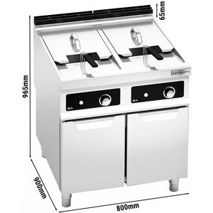 GGM Gastro - Friteuse electrique double - 22+22 litres - 44 kW - Contrôle electronique Argent