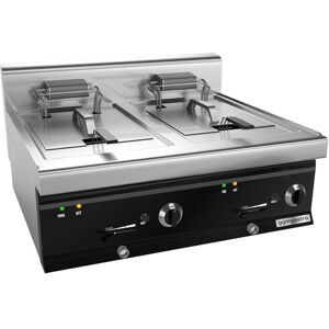 GGM Gastro - Friteuse electrique double - 10+10 litres - 18 kW Argent / Noir