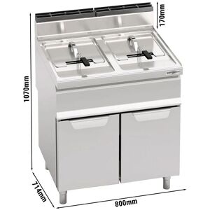 GGM Gastro - Friteuse double gaz - 20+20 litres - 33 kW Argent