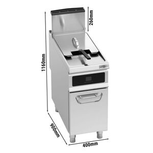 GGM Gastro - Friteuse a gaz - 20 litres - 17,5 kW - avec systeme de filtration d'huile